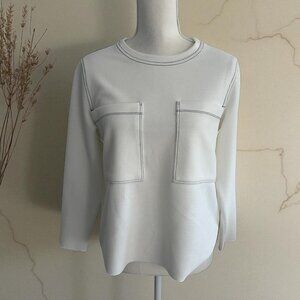 BIMBA Y LOLA White Pocketed 3/4 Sleeve Top Size Small
